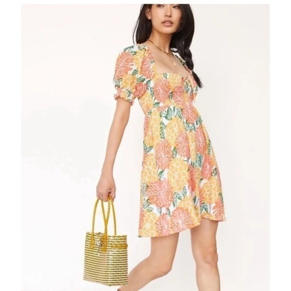House of Harlow 1960  ‎ 100% Linen Tropical Summer Mini Dress - Picture 2 of 11